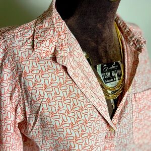 Ultra RARE Vintage Woolrich Sheep flock Men’s SzL Shirt Tangerine Button down